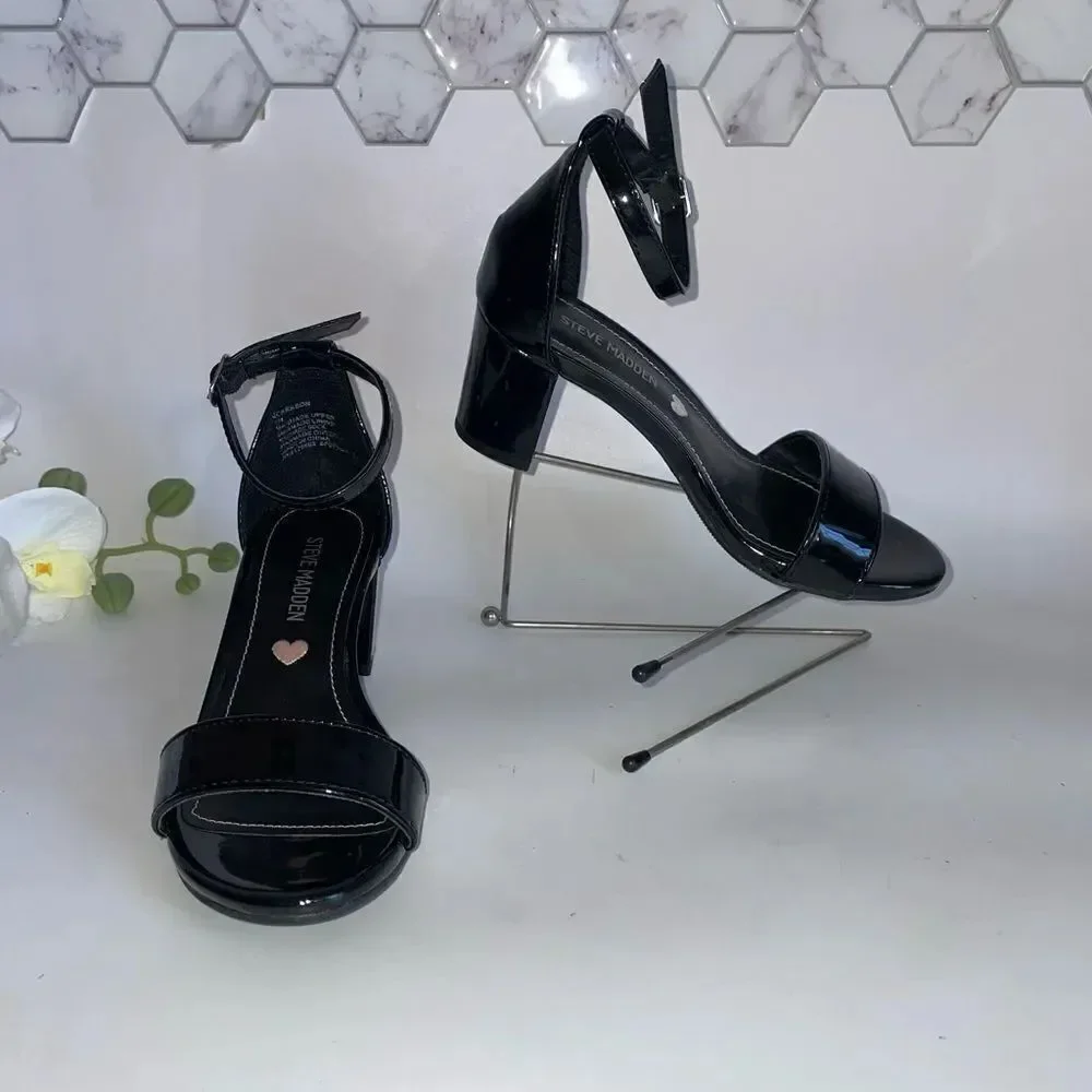 Steve Madden Black Heels with Ankle Strap